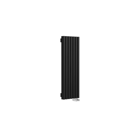 Стальной вертикальный радиатор отопления Warmmet Luxe 60V длина 1000 мм секций 7 цвет черный тип подключения: нижнее правое