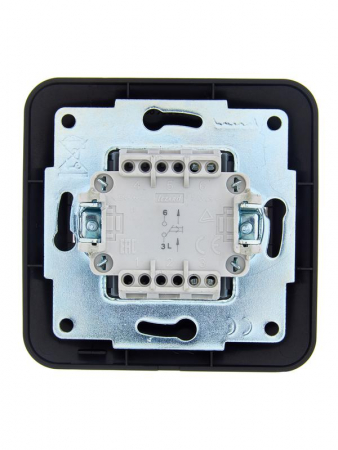 Кнопка звонка 1-кл.СП ASTI 10А IP20 в сборе черн. бархат LEZARD 7081-4242-103