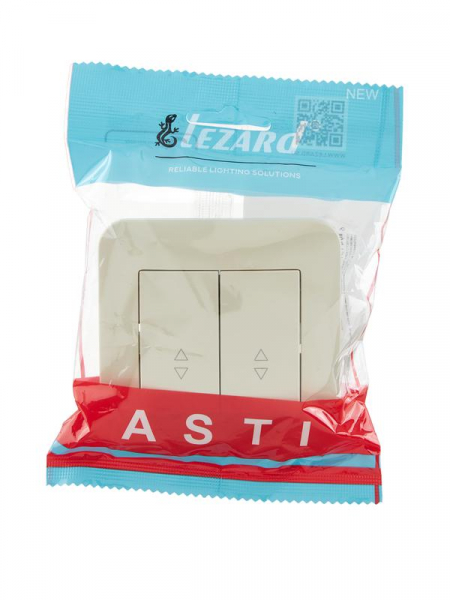 Переключатель проходной 2-кл.СП ASTI 10А IP20 в сборе крем. LEZARD 7081-0303-106