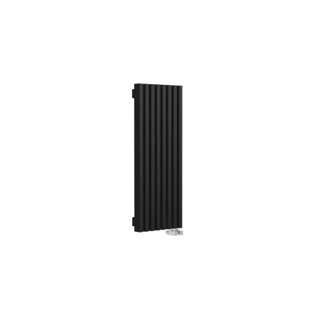 Стальной вертикальный радиатор отопления Warmmet Luxe 60V длина 1000 мм секций 8 цвет черный тип подключения: нижнее правое