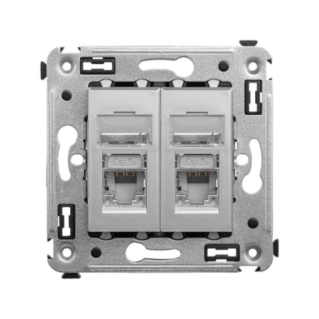 Розетка компьютерная 2-м СП Avanti "Закаленная сталь" RJ45 кат.5E экранир. DKC 4404364