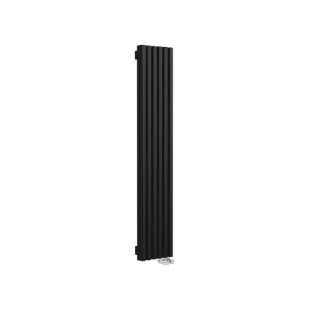 Стальной вертикальный радиатор отопления Warmmet Luxe 60V длина 1500 мм секций 6 цвет черный тип подключения: нижнее правое