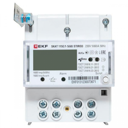 Счетчик SKAT 115E/1-5(60) STIROD 1ф 2т МСК+0 EKF 11503R