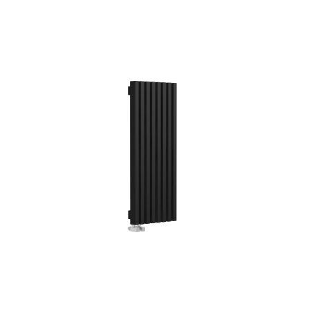 Стальной вертикальный радиатор отопления Warmmet Luxe 60V длина 1000 мм секций 8 цвет черный тип подключения: нижнее левое