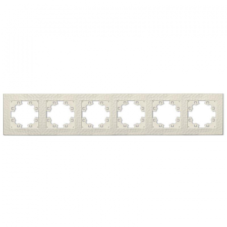 Рамка 6-м Афина фактурная универс. слоновая кость (ivory) Universal A11043-I