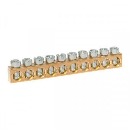 Шина PEN "ноль-земля" (6х9мм) 10 отв. для щитов Nova Unix Unix65 EKF nv-k10