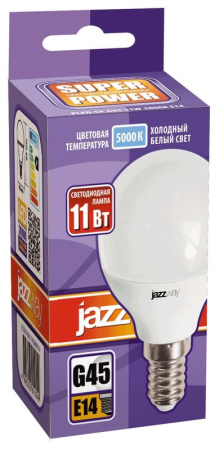 Лампа светодиодная PLED-SP 11Вт G45 5000К E14 230В/50Гц JazzWay 5019300