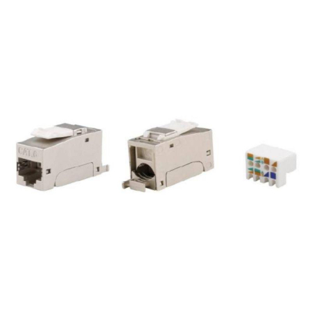 Модуль Keystone RJ45 CAT6 экранир. 90град. (форм-фактор S10) серебр. DKC RNK6F90SL