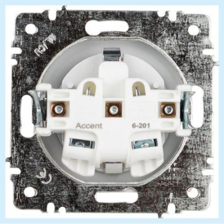 Розетка 1-м СП Accent 6-201-01 16А IP20 250В 2Р AL/CU бел. Intro Б0063653