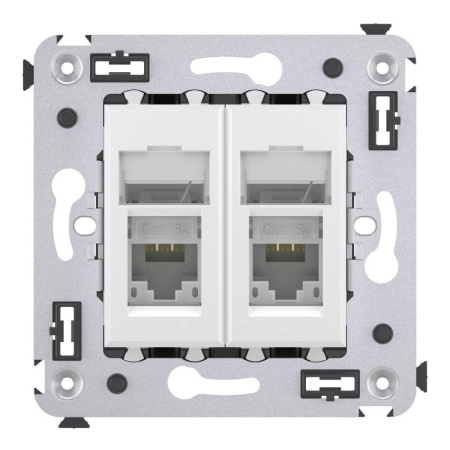 Розетка 2-м RJ-45 СП кат.5e Avanti "Белое облако" DKC 4400464