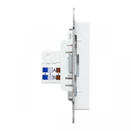 Розетка компьютерная 2-м СП Эпика RJ45 кат.5 механизм бел. EKF UP1-SOW-2RJ45-5