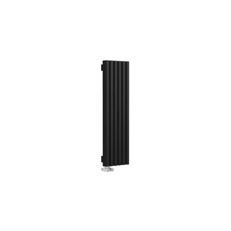 Стальной вертикальный радиатор отопления Warmmet Luxe 60V длина 1000 мм секций 6 цвет черный тип подключения: нижнее левое