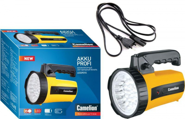 Фонарь 35LED 29315 (аккум. 220В желт.; 6В 4А-ч пласт. короб.) Camelion 10469