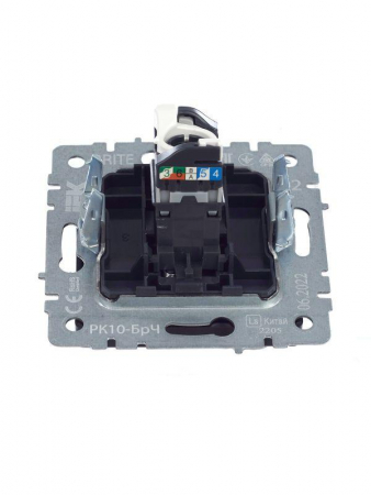Розетка компьютерная СП RJ45 кат.5E BRITE РК10-БрЧ механизм черн. IEK BR-K10-1-K02