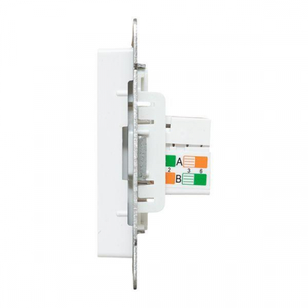 Розетка компьютерная 2-м СП Эпика RJ45 кат.5 механизм бел. EKF UP1-SOW-2RJ45-5