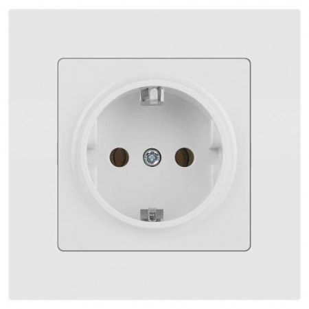 Розетка 1-м СП Accent 6-202-01М 16А IP20 250В 2P+E Schuko бел. матов. Intro Б0063681