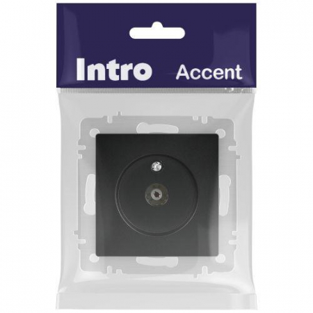 Розетка телевизионная одиночная TV СП Accent 6-301-05 IP20 антрацит Intro