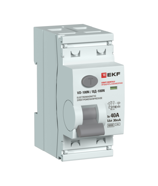 Выключатель дифференциального тока 2п 40А 30мА тип AC 6кА ВД-100N электромех. PROxima EKF E1026M4030