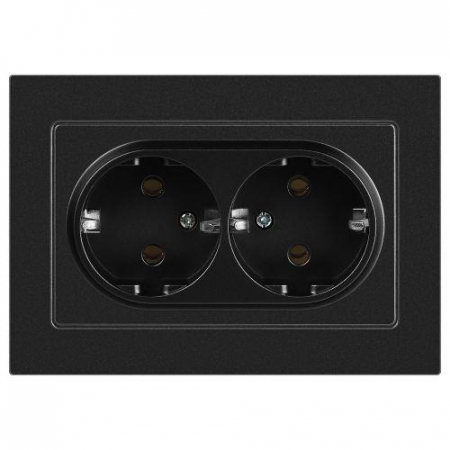 Розетка 2-м СП Accent 6-205-05 16А IP20 250В 2P+E Schuko AL/CU антрацит Intro Б0063494