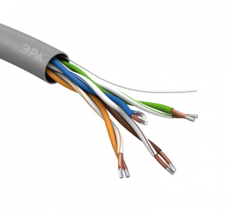 Кабель витая пара U/UTP 4х2х24 AWG Cat5e CCA PVC SIMPLE (уп.305м) ЭРА Б0044434
