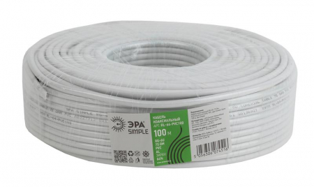 Кабель RG-6U CCS/(оплетка Al 64%PVC 75Ом 100м SIMPLE (м) Эра Б0044597