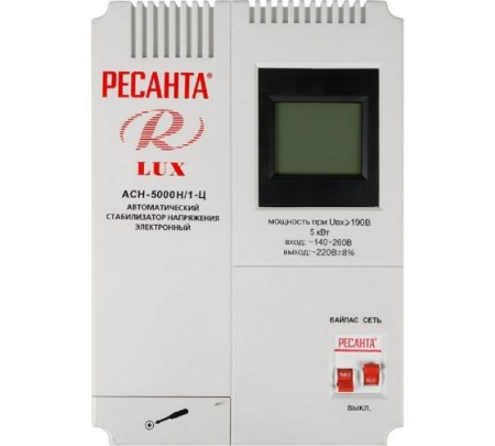 Стабилизатор напряжения АСН-5000 Н/1-Ц Lux 1ф 5кВт настен. IP20 Ресанта 63/6/16