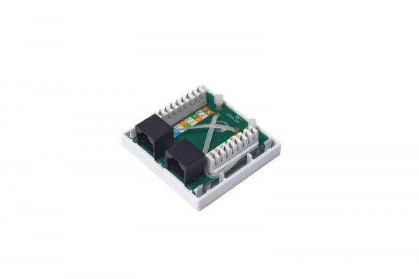 Розетка компьютерная 8P8C (RJ45) UTP кат.5E 2 порта TOKOV ELECTRIC TKE-SMB-8P8C-2P-UTP
