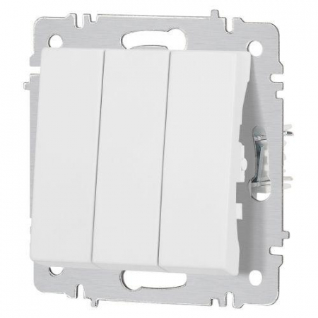 Выключатель 3-кл. СП Accent 6-106-01М 10А IP20 250В AL/CU бел. матов. Intro Б0063532
