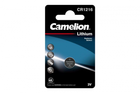Элемент питания литиевый CR CR1216 BL-1 (блист.1шт) Camelion 3609