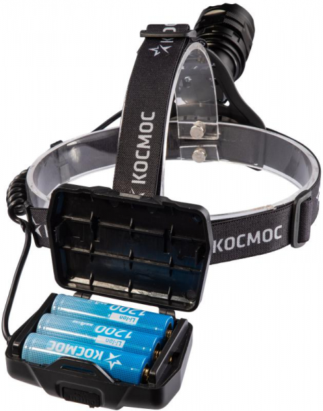 Фонарь налобный аккум. 10Вт Laser LED/Li-ion18650 3х1200мА.ч алюм. КОСМОС (KOC854Lit)