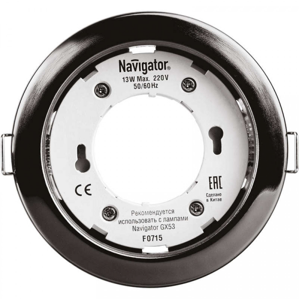 Светильник 71 281 NGX-R1-005-GX53 IP20 черн. хром Navigator 71281