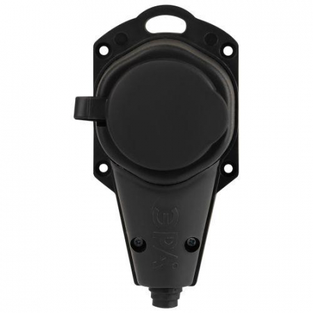 Колодка 1-м с заземл. 16A IP44 KX-1e-B-IP44 каучук. черн. Эра Б0068402