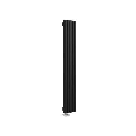 Стальной вертикальный радиатор отопления Warmmet Luxe 60V длина 1500 мм секций 5 цвет черный тип подключения: нижнее левое