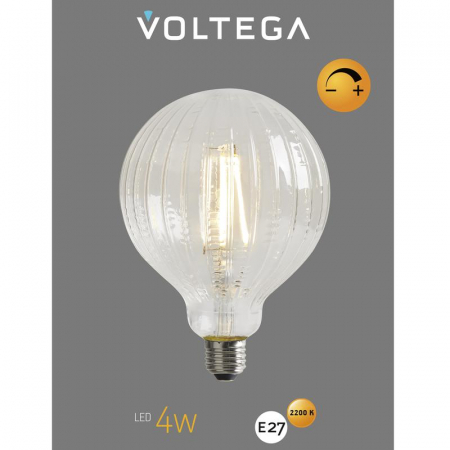 Лампа светодиодная филаментная Loft 271 YX-G125175LXFEC01 4Вт 2200К E27 DIM Voltega 8575