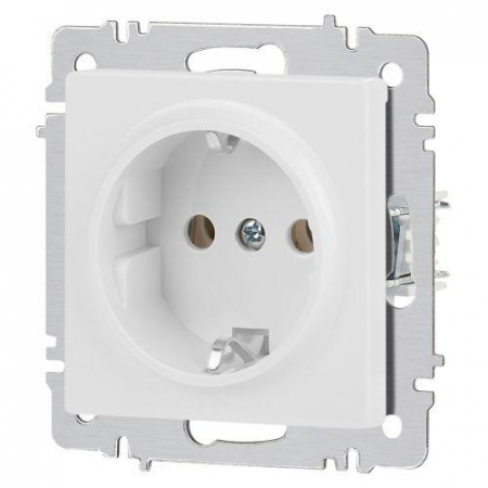 Розетка 1-м СП Accent 6-202-01М 16А IP20 250В 2P+E Schuko бел. матов. Intro Б0063681