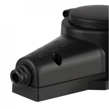 Колодка 1-м с заземл. 16A IP44 KX-1e-B-IP44 каучук. черн. Эра Б0068402