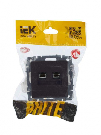 Розетка компьютерная 2-м СП BRITE RJ45 кат.5E РК10-2-БрТБ механизм бронза IEK BR-K20-1-K45