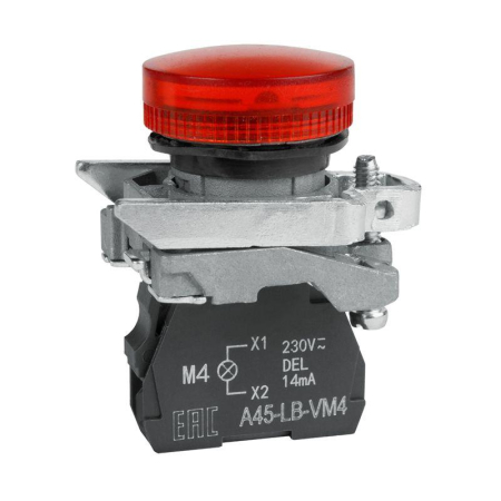 Лампа сигнальная OptiSignal D22 C4-L-M4 красн. металл 230-240VAC XB4BVM4 КЭАЗ 332176