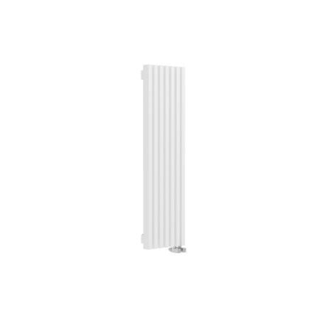 Стальной вертикальный радиатор отопления Warmmet Luxe 60V длина 1250 мм секций 7 цвет белый  тип подключения: нижнее правое