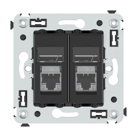 Розетка компьютерная 2-м СП Avanti "Черный матовый" RJ45 кат.6 экранир. DKC 4412394