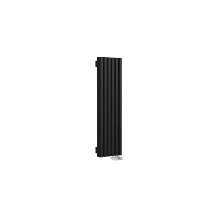 Стальной вертикальный радиатор отопления Warmmet Luxe 60V длина 1000 мм секций 6 цвет черный тип подключения: нижнее правое