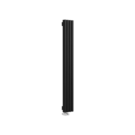 Стальной вертикальный радиатор отопления Warmmet Luxe 60V длина 1500 мм секций 4 цвет черный тип подключения: нижнее левое
