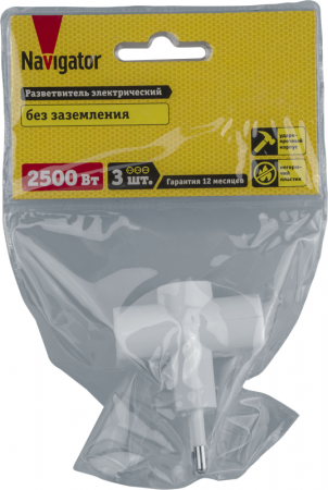 Разветвитель 3-м без заземл. 10А IP20 94 699 NAD-FT-3X-WH Navigator 94699