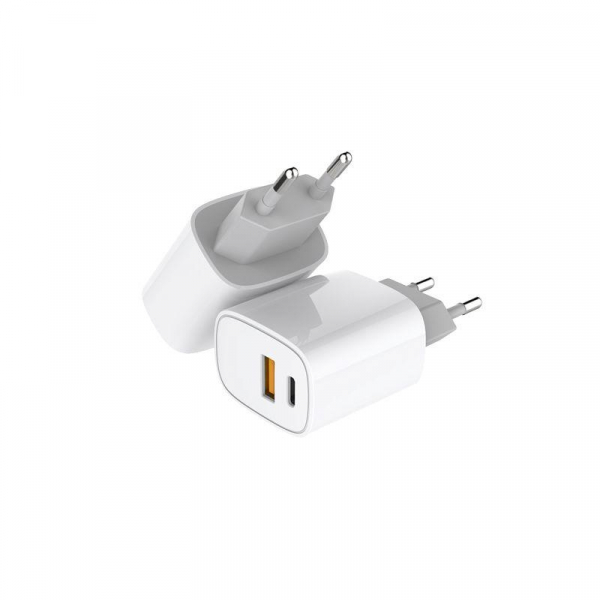 Устройство зарядное сетевое с двумя портами USB-A + USB-C 20Вт Rexant 18-2207