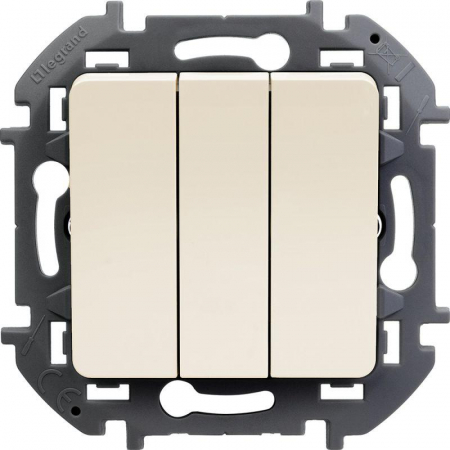 Выключатель 3-кл. Inspiria 250В 10AX сл. кость Leg 673641