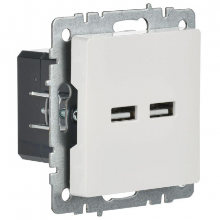 Розетка BRITE USB A+A 3.1А РЮ10-1-БрБ механизм бел. IEK BR-U21-D31-K01