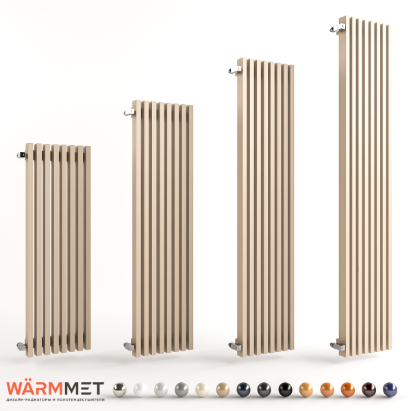 Стальной вертикальный радиатор отопления Warmmet Luxe 60V длина 750 мм секций 4 цвет белый  тип подключения: нижнее левое