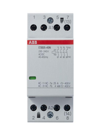 Контактор ESB25-40N-06 модульный (25А АС-1 4НО) катушка 230В AC/DC ABB 1SAE231111R0640