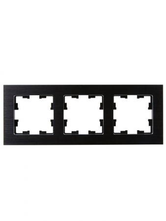 Рамка 3-м BRITE РУ-3-1-БрЧ металл черн. IEK BR-M32-M-K02