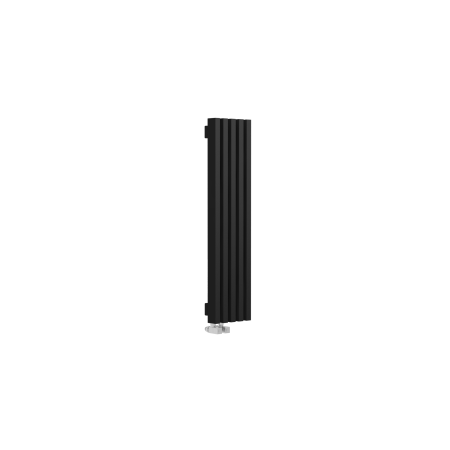 Стальной вертикальный радиатор отопления Warmmet Luxe 60V длина 1000 мм секций 5 цвет черный тип подключения: нижнее левое
